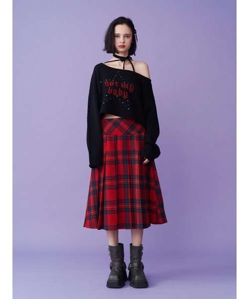 jouetie（ジュエティ）の「ウールライクプリーツミドルチェックスカート（スカート・レディース・ブルー/レッド/ブラウン・MEDIUM）」の10枚目の写真