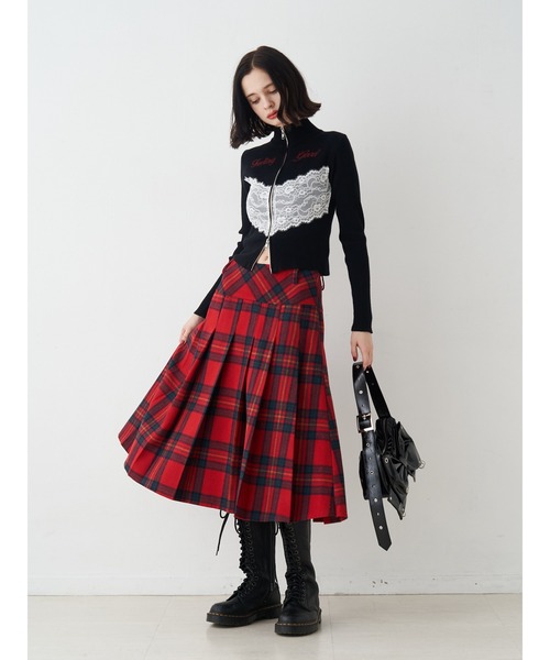 jouetie（ジュエティ）の「ウールライクプリーツミドルチェックスカート（スカート・レディース・ブルー/レッド/ブラウン・MEDIUM）」の21枚目の写真