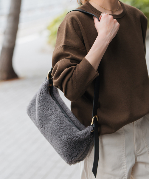 ヴィオラドーロ　ボアショルダーバッグ セール】VIOLAd'ORO / ヴィオラドーロ ボアショルダーバッグ