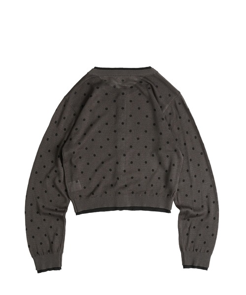 MUHET(ミュエータ)の「layered-look crew neck knit cardigan / レイヤード風ニットカーディガン(カーディガン/ボレロ・レディース・チャコールグレー/ブラウン/ネイビー/ベージュ・FREE)」の8枚目の写真