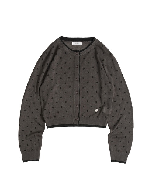 MUHET(ミュエータ)の「layered-look crew neck knit cardigan / レイヤード風ニットカーディガン(カーディガン/ボレロ・レディース・チャコールグレー/ブラウン/ネイビー/ベージュ・FREE)」の7枚目の写真
