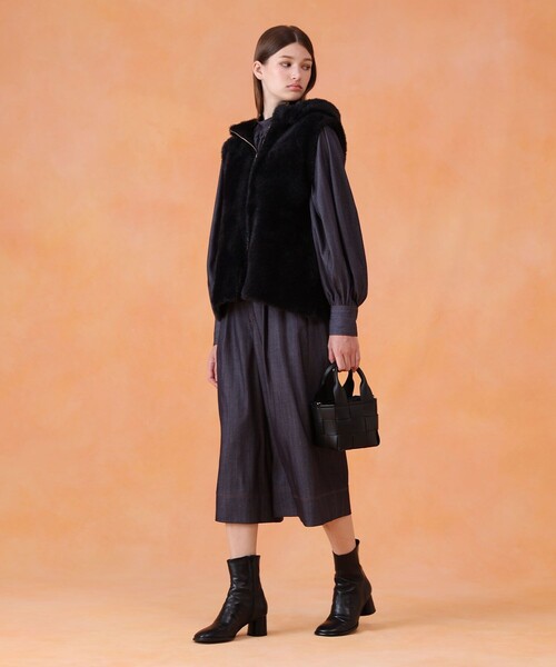 ANAYI(アナイ)の「【セットアップ対応商品】ライトデニムライクボウブラウス(シャツ/ブラウス・レディース・ブルー・38/36)」の8枚目の写真