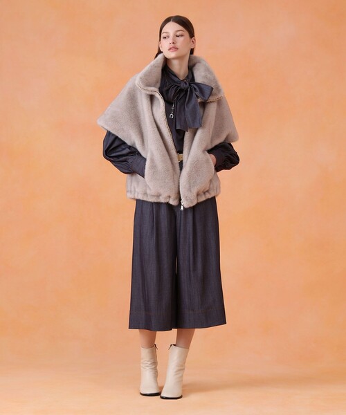 ANAYI(アナイ)の「【セットアップ対応商品】ライトデニムライクボウブラウス(シャツ/ブラウス・レディース・ブルー・38/36)」の9枚目の写真