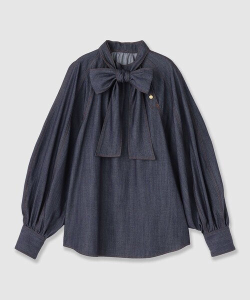ANAYI(アナイ)の「【セットアップ対応商品】ライトデニムライクボウブラウス(シャツ/ブラウス・レディース・ブルー・38/36)」の10枚目の写真