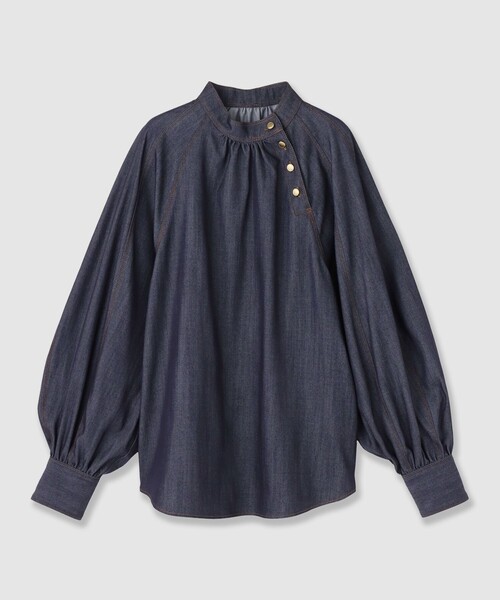 ANAYI(アナイ)の「【セットアップ対応商品】ライトデニムライクボウブラウス(シャツ/ブラウス・レディース・ブルー・38/36)」の12枚目の写真