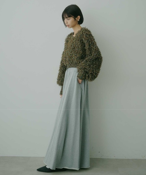VIOLETTA(ヴィオレッタ)の「ファンシーヤーンフリンジ2wayニットトップス(ニット/セーター・レディース・ブラック/ベージュ・FREE)」の13枚目の写真