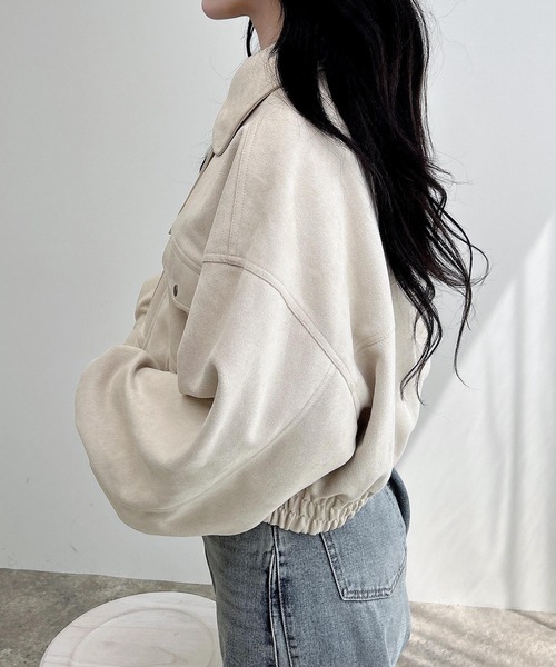 INGNI（イング）の「フェイクスエードジップショートブルゾン(セットアップ対応)（ブルゾン・レディース・キャメル/アイボリー・M）」の9枚目の写真