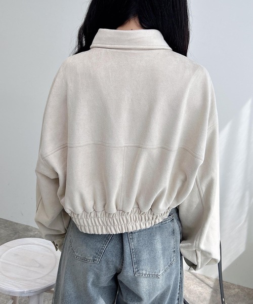 INGNI（イング）の「フェイクスエードジップショートブルゾン(セットアップ対応)（ブルゾン・レディース・キャメル/アイボリー・M）」の10枚目の写真