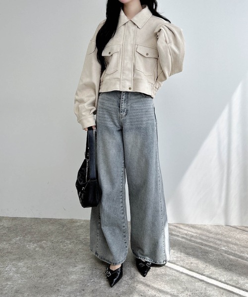 INGNI（イング）の「フェイクスエードジップショートブルゾン(セットアップ対応)（ブルゾン・レディース・キャメル/アイボリー・M）」の11枚目の写真