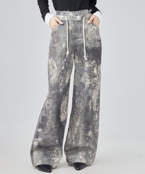 SUWDEE（スーディー）の「high waist washed denim pants（デニムパンツ・レディース・グレー・S）」の4枚目の写真