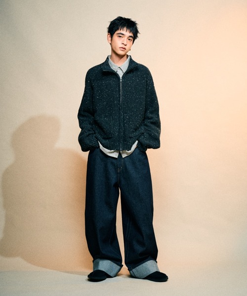 Elanque(エランク)の「Full-zip nep knit/フルジップネップニット(ニット/セーター・メンズ・ブラウン/ブラック・LARGE/MEDIUM/SMALL)」の11枚目の写真