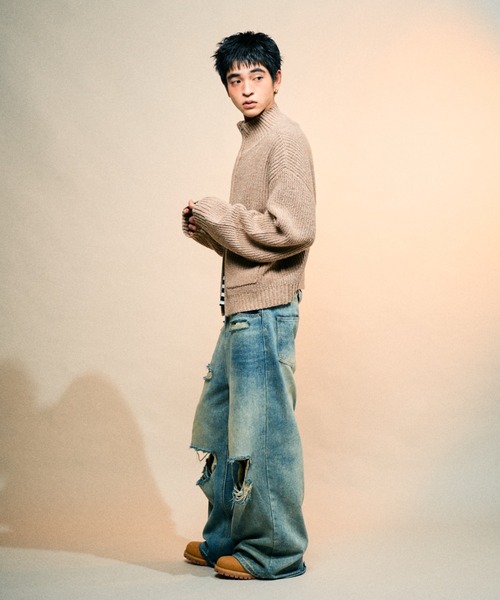 Elanque(エランク)の「Full-zip nep knit/フルジップネップニット(ニット/セーター・メンズ・ブラウン/ブラック・LARGE/MEDIUM/SMALL)」の21枚目の写真