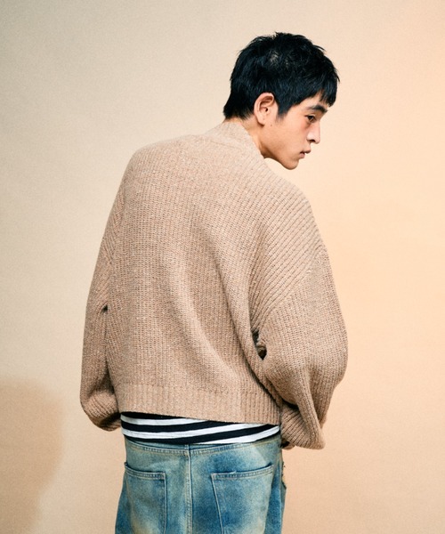 Elanque(エランク)の「Full-zip nep knit/フルジップネップニット(ニット/セーター・メンズ・ブラウン/ブラック・LARGE/MEDIUM/SMALL)」の17枚目の写真