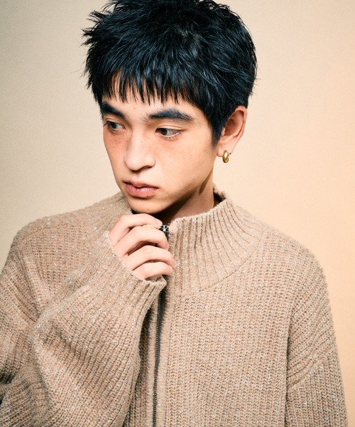 Elanque(エランク)の「Full-zip nep knit/フルジップネップニット(ニット/セーター・メンズ・ブラウン/ブラック・LARGE/MEDIUM/SMALL)」の18枚目の写真