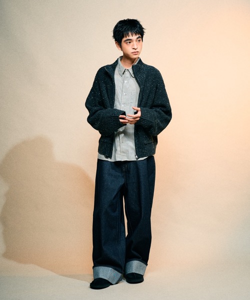 Elanque(エランク)の「Full-zip nep knit/フルジップネップニット(ニット/セーター・メンズ・ブラウン/ブラック・LARGE/MEDIUM/SMALL)」の12枚目の写真