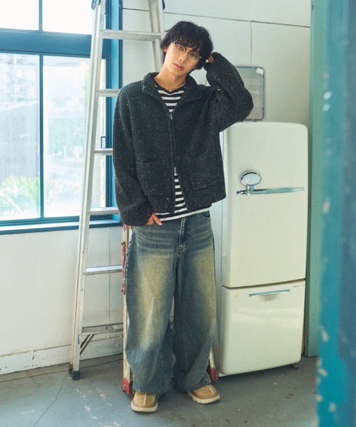 Full-zip nep knit/フルジップネップニット（ニット/セーター