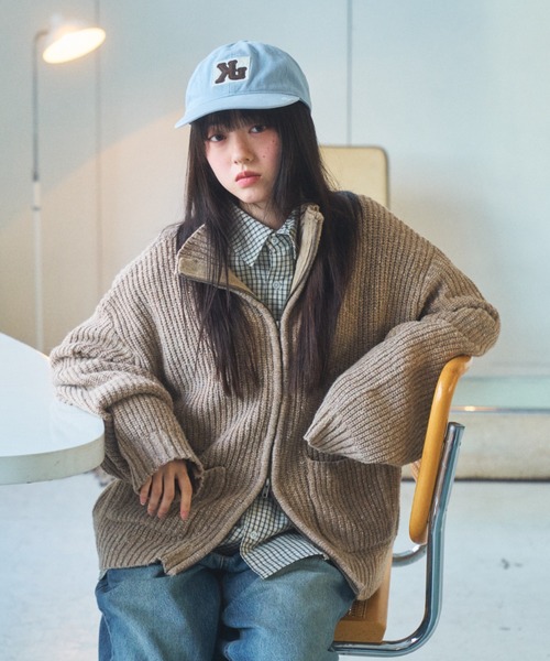 セール】Full-zip nep knit/フルジップネップニット（ニット/セーター