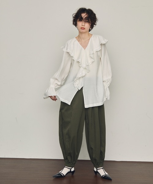 Trish（トリッシュ）の「TPUワッシャーバルーンロングパンツ（その他パンツ・レディース・カーキ/ブラック/アイボリー・MEDIUM）」の14枚目の写真