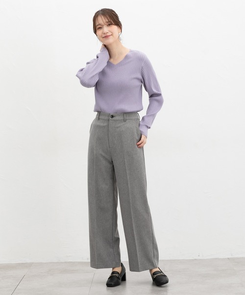 Honeys（ハニーズ）の「リブＶネックニット（ニット/セーター・レディース・オレンジ/ネイビー/モカ/ラベンダー/ブルー/ヘザーチャコール/ブラック/ライトベージュ/アイボリー・L/LL/M/S）」の20枚目の写真