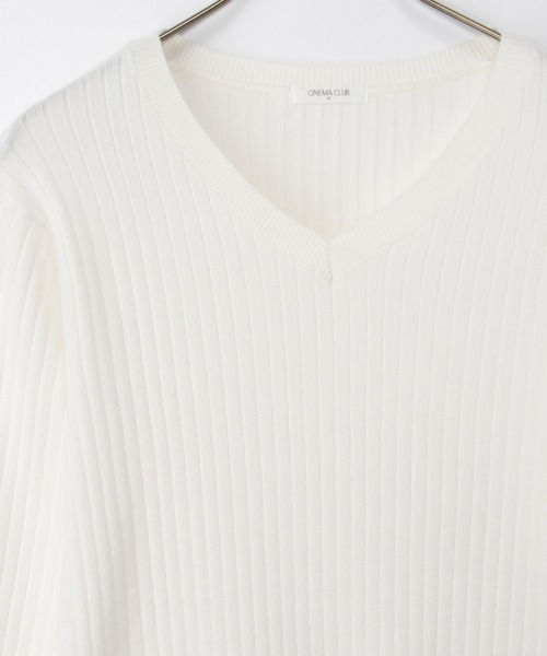 Honeys（ハニーズ）の「リブＶネックニット（ニット/セーター・レディース・オレンジ/ネイビー/モカ/ラベンダー/ブルー/ヘザーチャコール/ブラック/ライトベージュ/アイボリー・L/LL/M/S）」の11枚目の写真