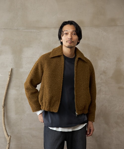 セール】【paradigm】ウールライクボア襟付きジップブルゾン（ブルゾン