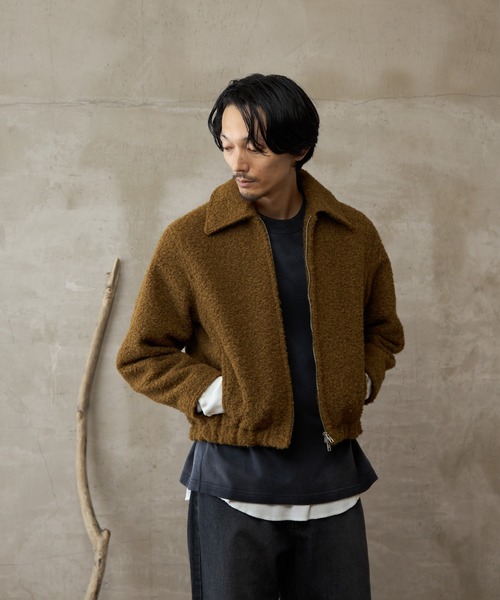 paradigm】ウールライクボア襟付きジップブルゾン（ブルゾン