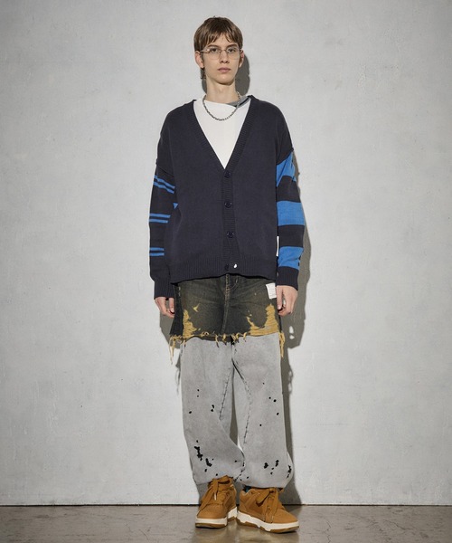 Maison ULA（メゾンウラ）の「【Maison ULA】ボーダースリーブカーディガン（カーディガン/ボレロ・メンズ・ネイビー・1/2）」の18枚目の写真