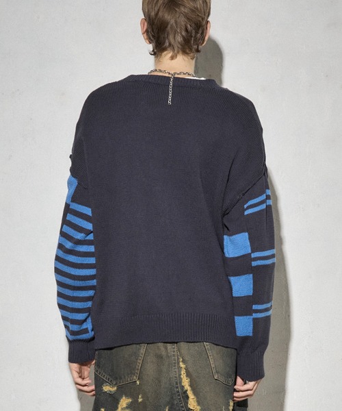 Maison ULA（メゾンウラ）の「【Maison ULA】ボーダースリーブカーディガン（カーディガン/ボレロ・メンズ・ネイビー・1/2）」の16枚目の写真