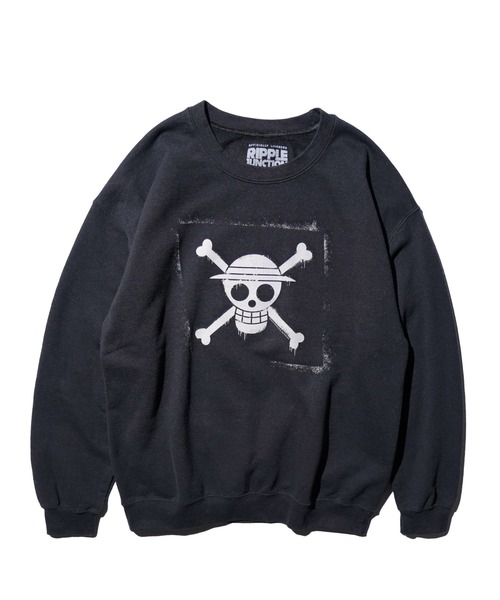 THRIFTY LOOK（スリフティールック）の「THRIFTY LOOK / スリフティールック THRIFTY "ONE-PIECE" CREW SWEAT ユーズド加工 ワンピース クルーネックスウェット（スウェット・メンズ・ブラック・LARGE/X-LARGE）」の2枚目の写真