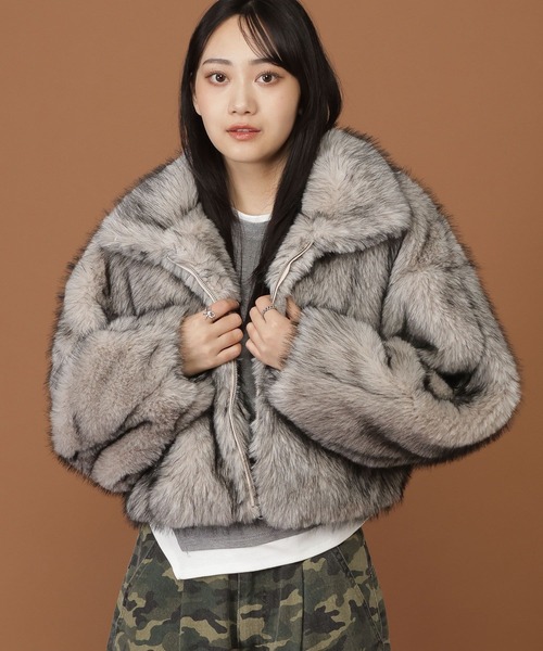 3.3 Field Trip （3.3フィールドトリップ）の「3.3 Field Trip／ファーブルゾンジャケット（ブルゾン・レディース・アイボリー/ベージュ/グレー・FREE）」の17枚目の写真