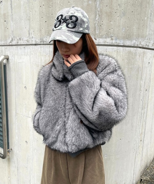 3.3 Field Trip （3.3フィールドトリップ）の「3.3 Field Trip／ファーブルゾンジャケット（ブルゾン・レディース・アイボリー/ベージュ/グレー・FREE）」の9枚目の写真