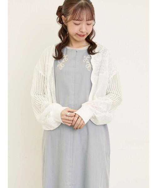 Samansa Mos2（サマンサ モスモス）の「◎パッチワークレースカーディガン（カーディガン/ボレロ・レディース・ブラック/キナリ・F）」の5枚目の写真