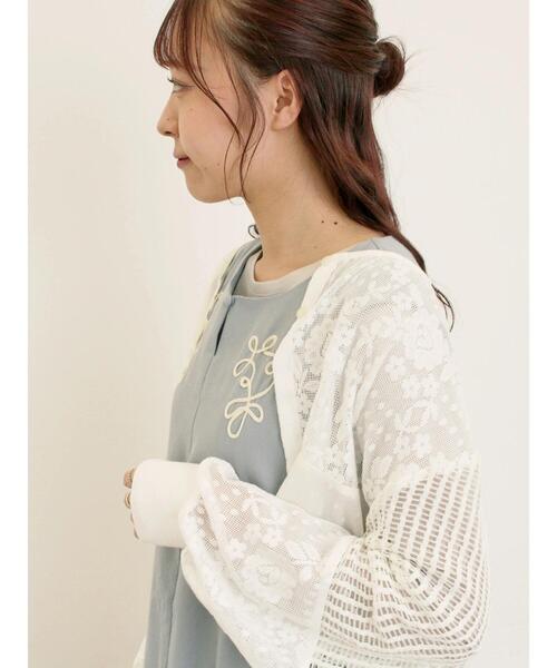 Samansa Mos2（サマンサ モスモス）の「◎パッチワークレースカーディガン（カーディガン/ボレロ・レディース・ブラック/キナリ・F）」の22枚目の写真