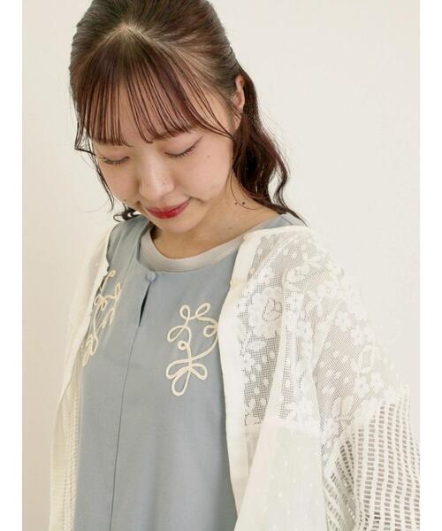 Samansa Mos2（サマンサ モスモス）の「◎パッチワークレースカーディガン（カーディガン/ボレロ・レディース・ブラック/キナリ・F）」の18枚目の写真