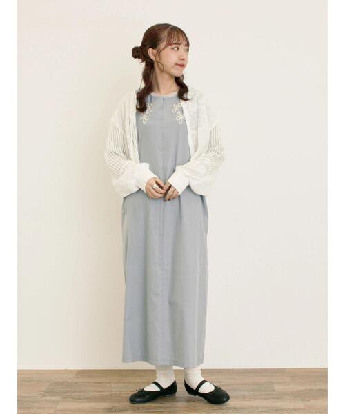 Samansa Mos2（サマンサ モスモス）の「◎パッチワークレースカーディガン（カーディガン/ボレロ・レディース・ブラック/キナリ・F）」の4枚目の写真