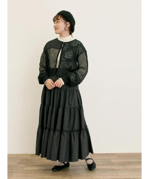 Samansa Mos2（サマンサ モスモス）の「◎パッチワークレースカーディガン（カーディガン/ボレロ・レディース・ブラック/キナリ・F）」の8枚目の写真