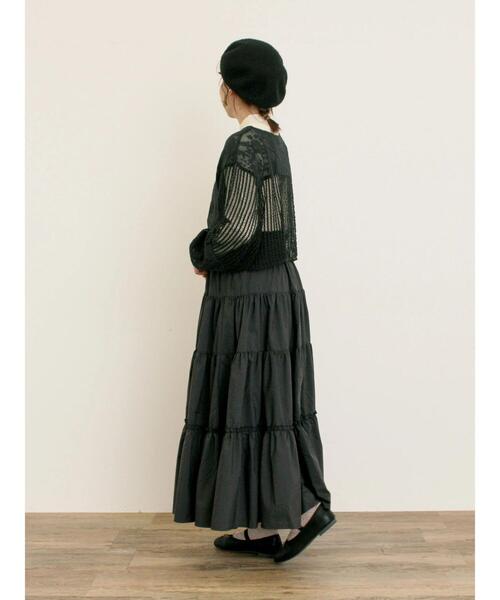 Samansa Mos2（サマンサ モスモス）の「◎パッチワークレースカーディガン（カーディガン/ボレロ・レディース・ブラック/キナリ・F）」の3枚目の写真