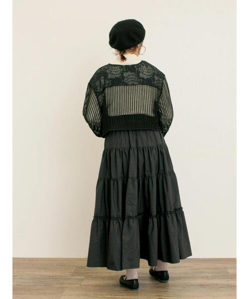 Samansa Mos2（サマンサ モスモス）の「◎パッチワークレースカーディガン（カーディガン/ボレロ・レディース・ブラック/キナリ・F）」の12枚目の写真