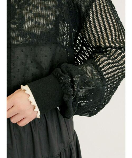 Samansa Mos2（サマンサ モスモス）の「◎パッチワークレースカーディガン（カーディガン/ボレロ・レディース・ブラック/キナリ・F）」の7枚目の写真