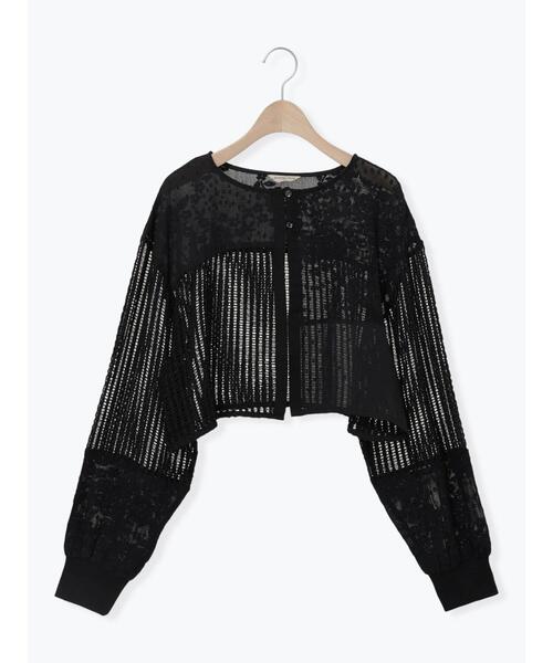 Samansa Mos2（サマンサ モスモス）の「◎パッチワークレースカーディガン（カーディガン/ボレロ・レディース・ブラック/キナリ・F）」の15枚目の写真