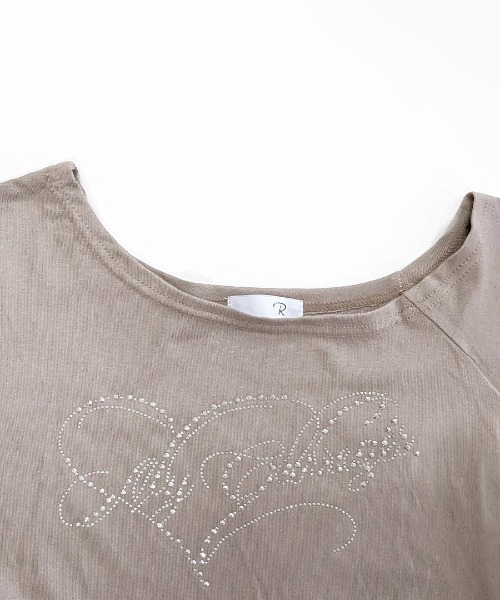 Riff(リフ)の「ラインストーンワンショル裾レースロンT(Tシャツ/カットソー・レディース・ブラック/グレー・M)」の6枚目の写真