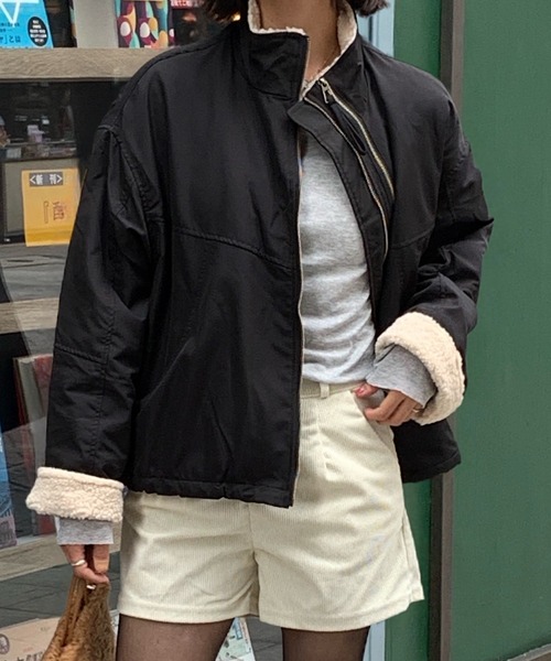 Teem Store(チームストア)の「【再入荷】【裏ボア】スタンドネックあったかいブルゾン(ブルゾン・レディース・ベージュ/ピンク/ブラック・M)」の21枚目の写真
