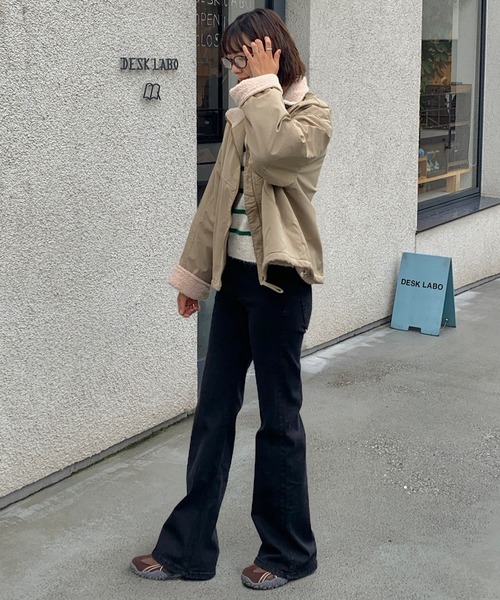 Teem Store(チームストア)の「【再入荷】【裏ボア】スタンドネックあったかいブルゾン(ブルゾン・レディース・ベージュ/ピンク/ブラック・M)」の14枚目の写真