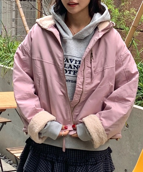 Teem Store(チームストア)の「【再入荷】【裏ボア】スタンドネックあったかいブルゾン(ブルゾン・レディース・ベージュ/ピンク/ブラック・M)」の17枚目の写真