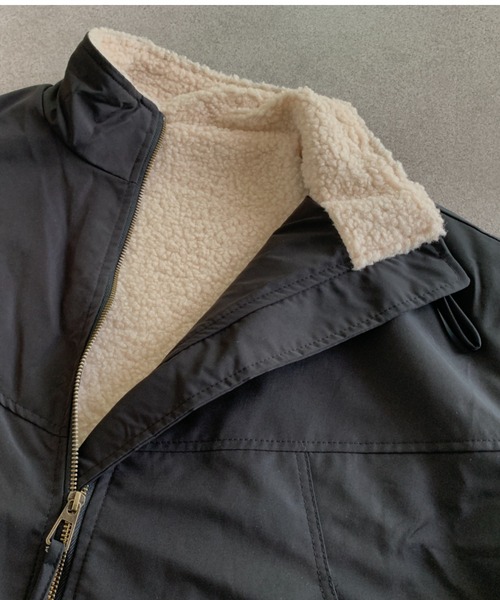 Teem Store(チームストア)の「【再入荷】【裏ボア】スタンドネックあったかいブルゾン(ブルゾン・レディース・ベージュ/ピンク/ブラック・M)」の6枚目の写真