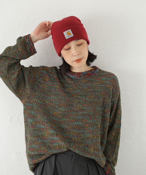 Carhartt WIP(カーハートダブリューアイピー)の「CARHARTT WIP / カーハート ダブリューアイピーSHORT WATCH HAT(ニットキャップ/ビーニー・メンズ・レッド/ブルー/ブラック・FREE)」の4枚目の写真