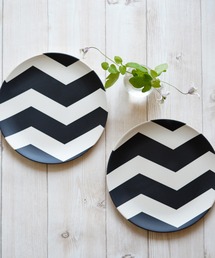 Jubilee（ジュビリー）の「Jubilee シェブロン柄 エコバンブー皿 同柄2枚セット（食器）」