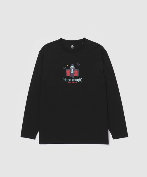 Mac-House(マックハウス)の「【T-GRAPHICS/ティーグラフィックス】ユニセックス モンスターダンス長袖Tシャツ(Tシャツ/カットソー・メンズ・オレンジ/ネイビー/カーキブラウン/ホワイト/ブラック・M/S/XL/L)」の2枚目の写真