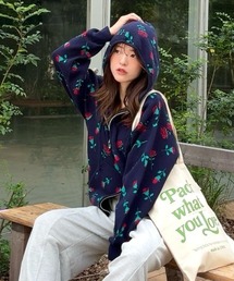 swagger 花柄フルジップパーカー swagger 花柄フルジップパーカー セール】花柄刺繍ファーフード