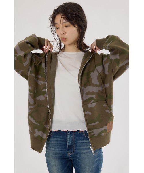 RODEO CROWNS WIDE BOWL（ロデオクラウンズワイドボウル）の「ジャガードニットジップパーカー（パーカー・レディース・ブラック/グリーン系その他2/ブルー系その他3/グレー系その他・FREE）」の5枚目の写真